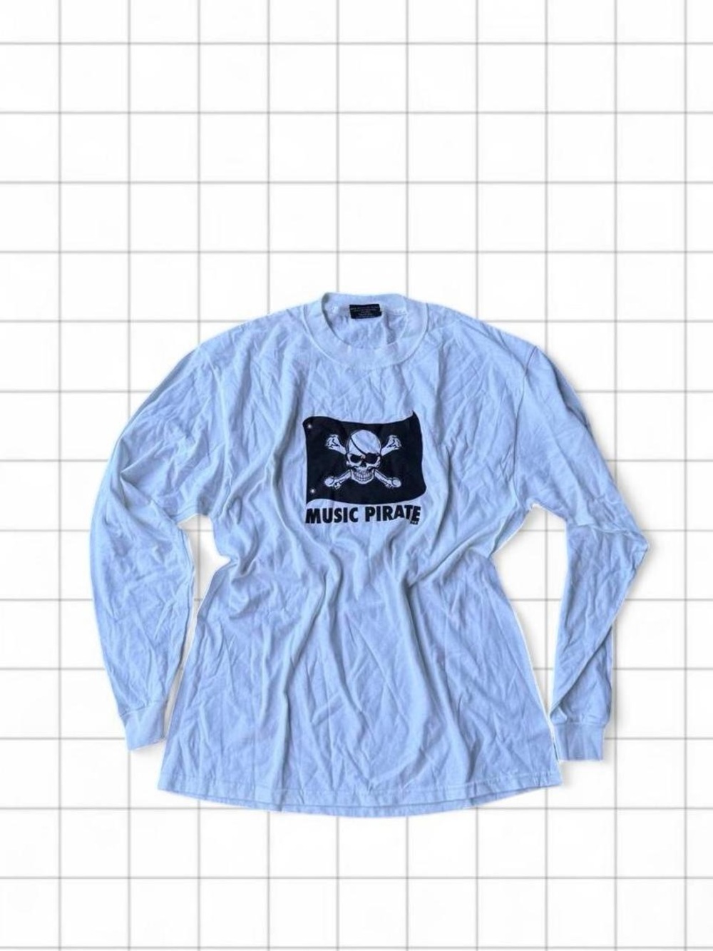 Deadstock 2000s White Music Pirate Long Sleeve from Steve & Barry’s